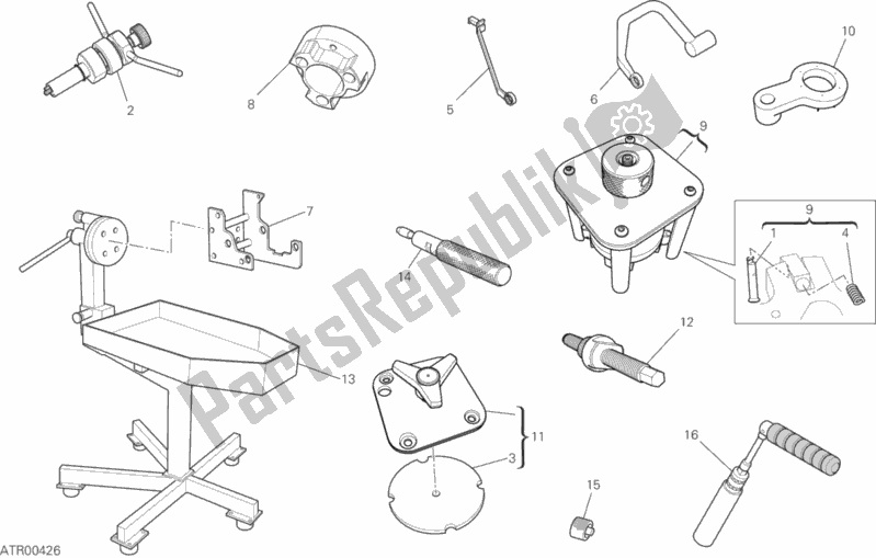 All parts for the 01c - Workshop Service Tools (engine) of the Ducati Superbike Panigale V2 955 2020